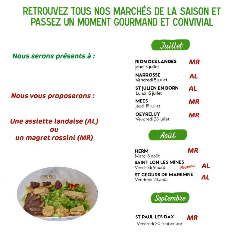 calendrier des marchés